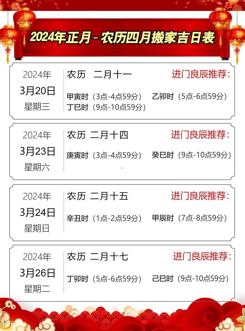2026年三月搬家入宅吉日