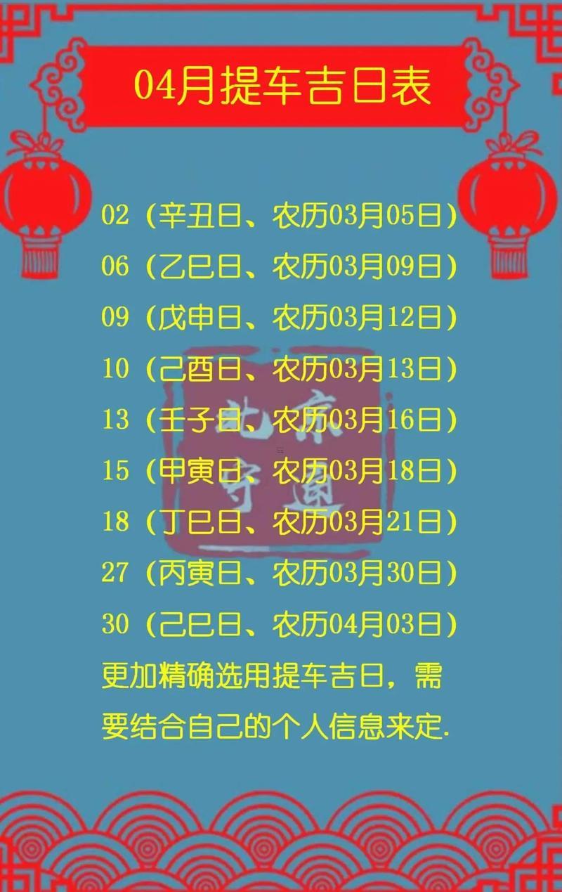 2025年10月提車吉日查詢表