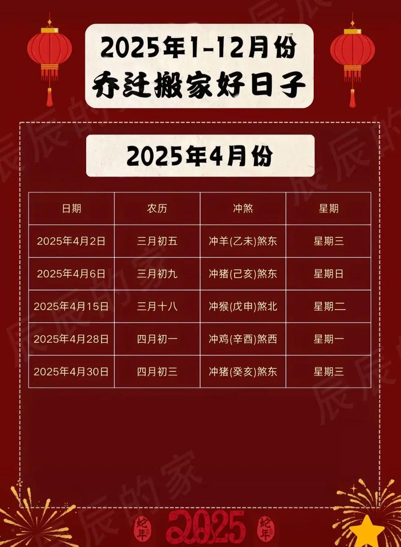 6月份搬家吉日2026年