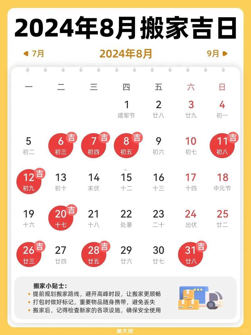 2026年8月搬遷吉日