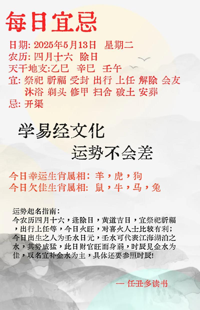 26年4月黃道吉日一覽表